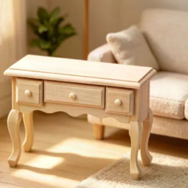 Office Furniture Design - Mesa de Madeira em Miniatura 1:12