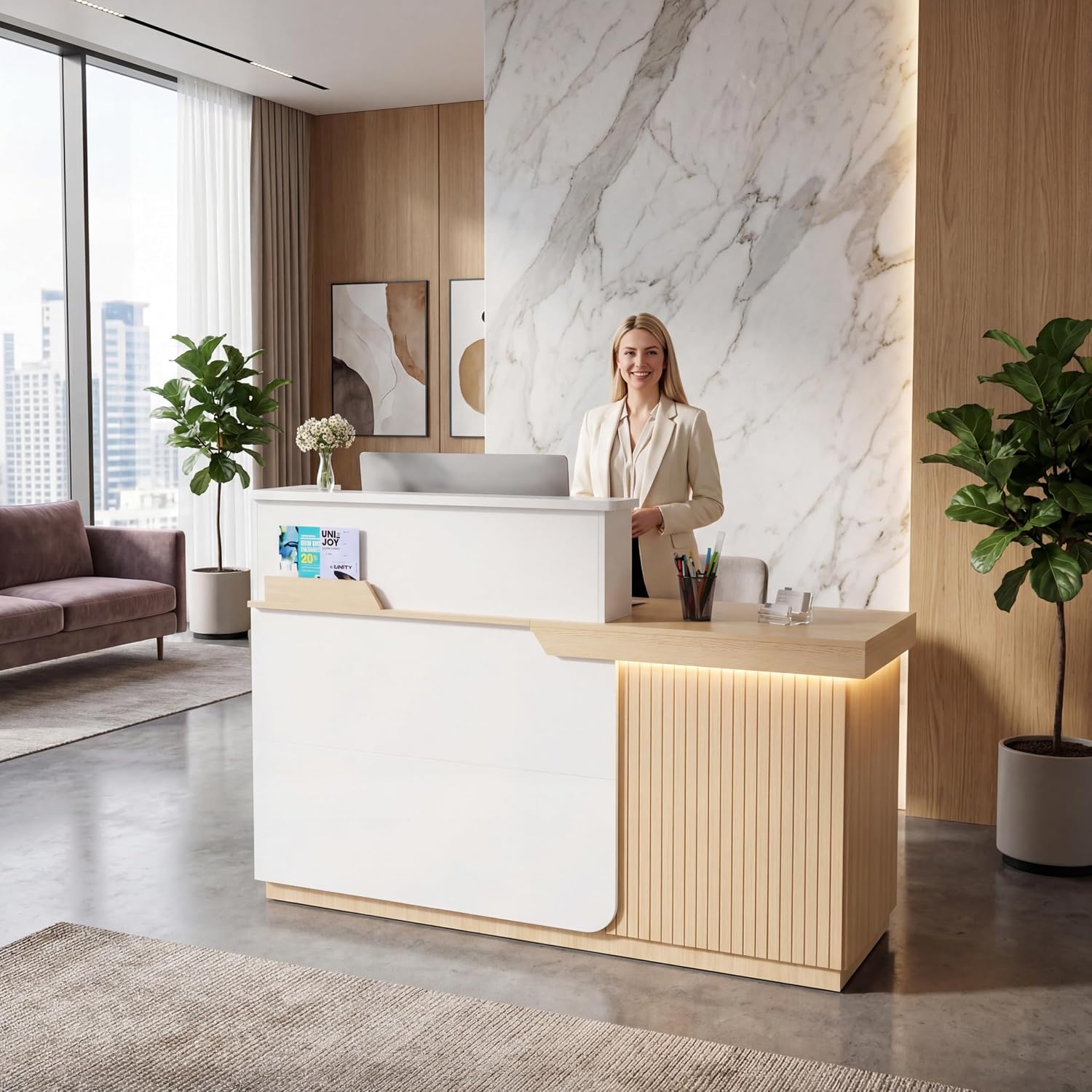 Balcão de Recepção Moderno com - Reception Desk Counter avaliação e preço