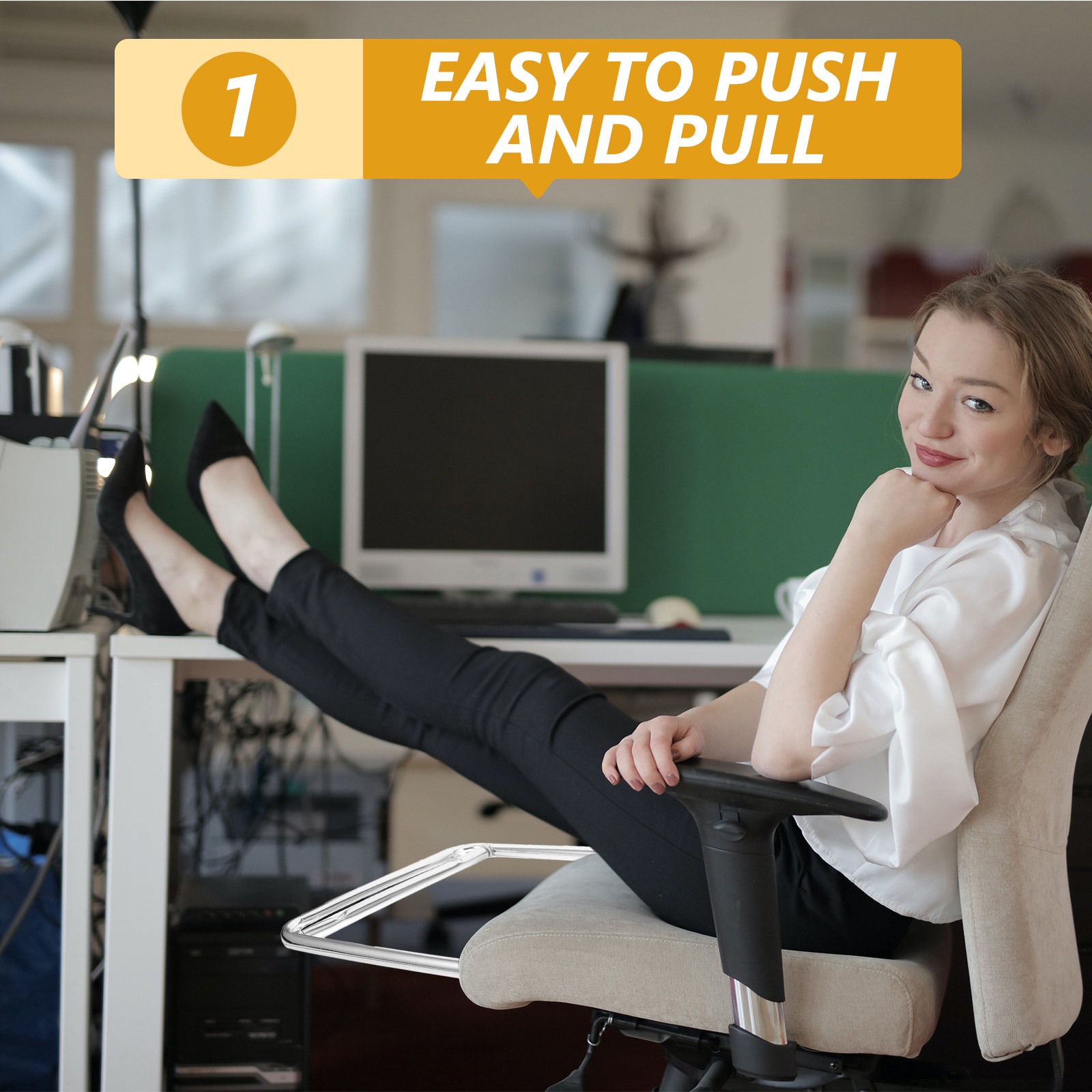 Apoio de pés em aço inoxidável - Office Footrest Cushion avaliação e preço