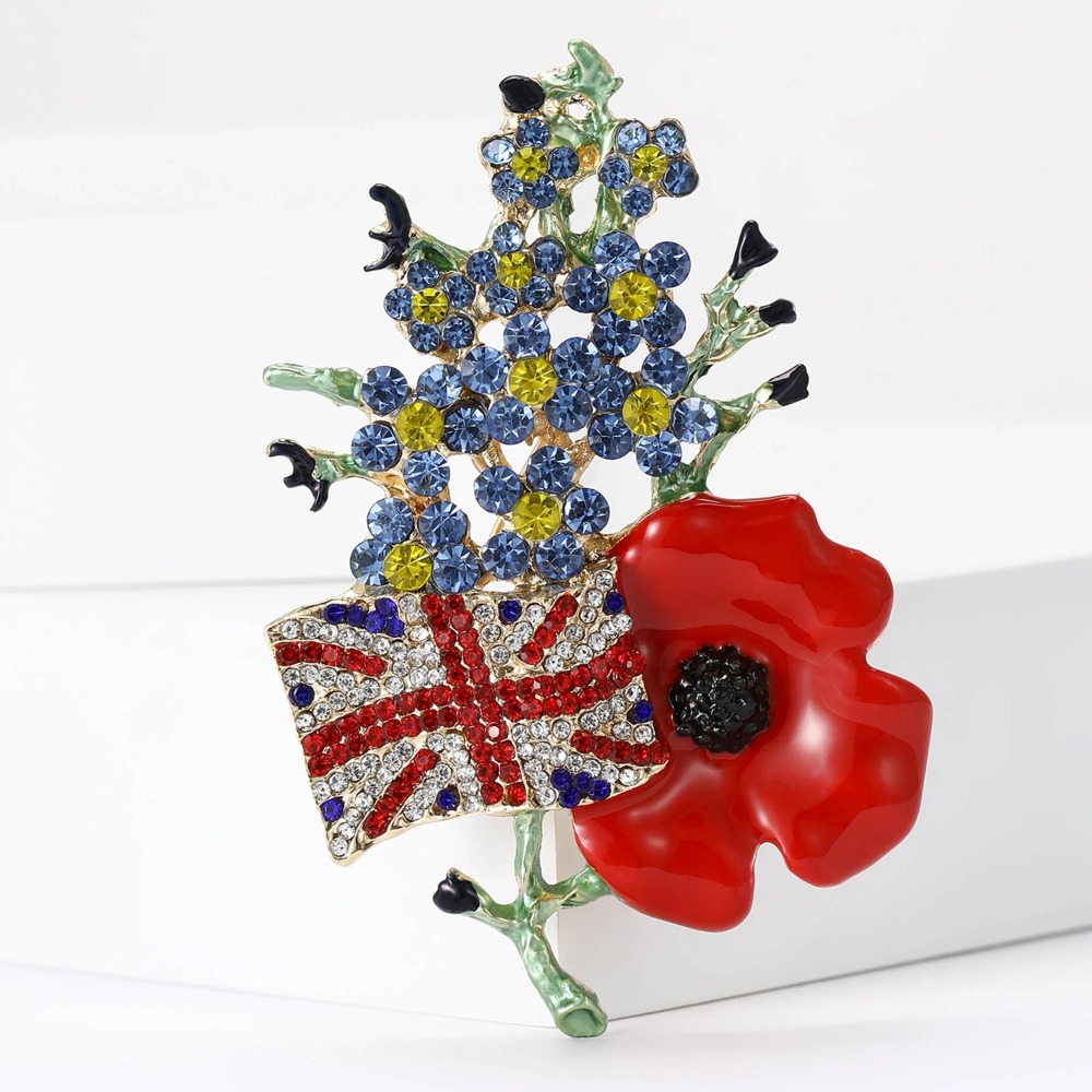 1pc esmalte papoula flor grina - Office Furniture Hon avaliação e preço