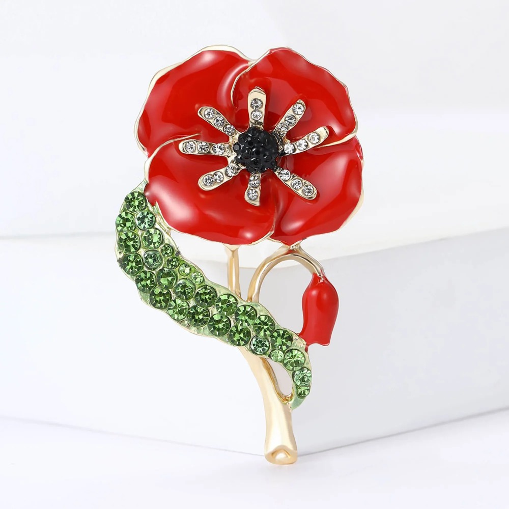 1pc esmalte papoula flor grina - Office Furniture Hon avaliação e preço
